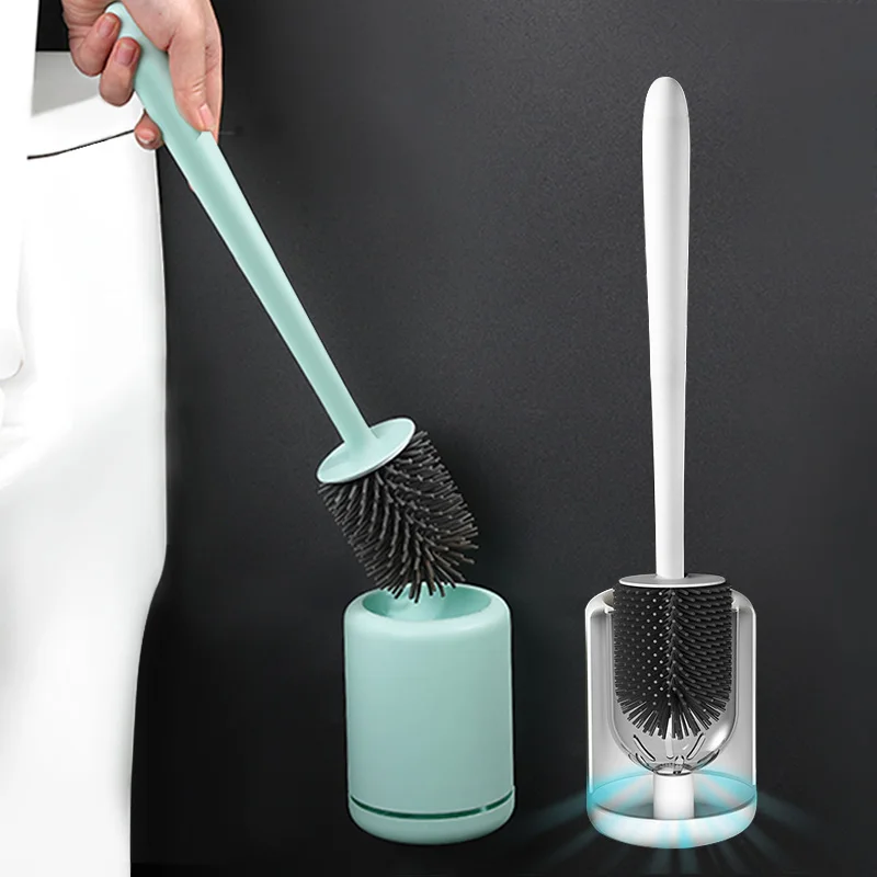 

TPR Silicone Toilet Brush No Dead Corner Household Wall Hanging Brush Creative Bathroom Cleaning