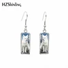 2022 New Red Fox Art Earring Wild Animal Rectangular Earring Handmade Hook Earrings Glass Dome Jewelry ► Photo 3/6