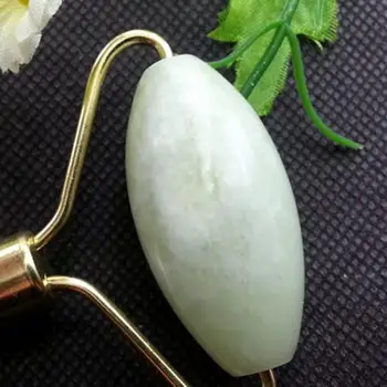 

2 Heads Jade Stone Face Arms Neck Massage Roller Relaxation Stress Reduction Natural Beauty Tool Acupressure Massager