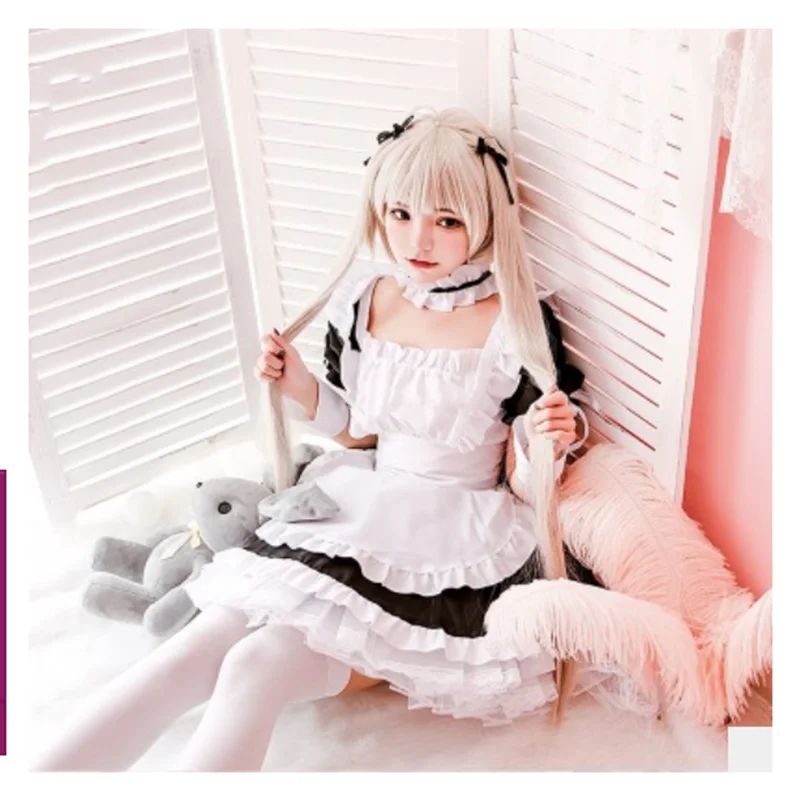Daliclown Crossdresser Sissy Maid Dress Anime Yosuga No Sora Kasugano Cosplay Costume Women Men Kawaii Clothes For Halloween Party -Outlet Maid Outfit Store H672f00403e59472e8d662505870fab3aD