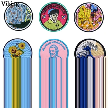 

20pcs/set Van Gogh Wave Patch Iron on Sewing Patches for Clothing Diy Appliques for Hat Jeans Jacket Coat Fashion Badge G0957