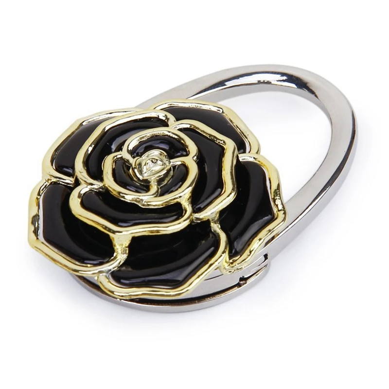 

Top-Folding Handbag/Purse/Bag Hanger Table Hook Hang Holder Rose Flower Shape