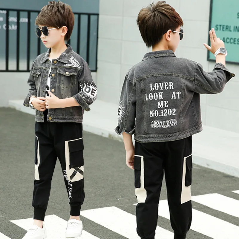 

BOY'S Autumn Clothing Set 2019 New Style Children Western Style Cowboy Two-Piece Set Spring And Autumn Korean-style Handsome Fas