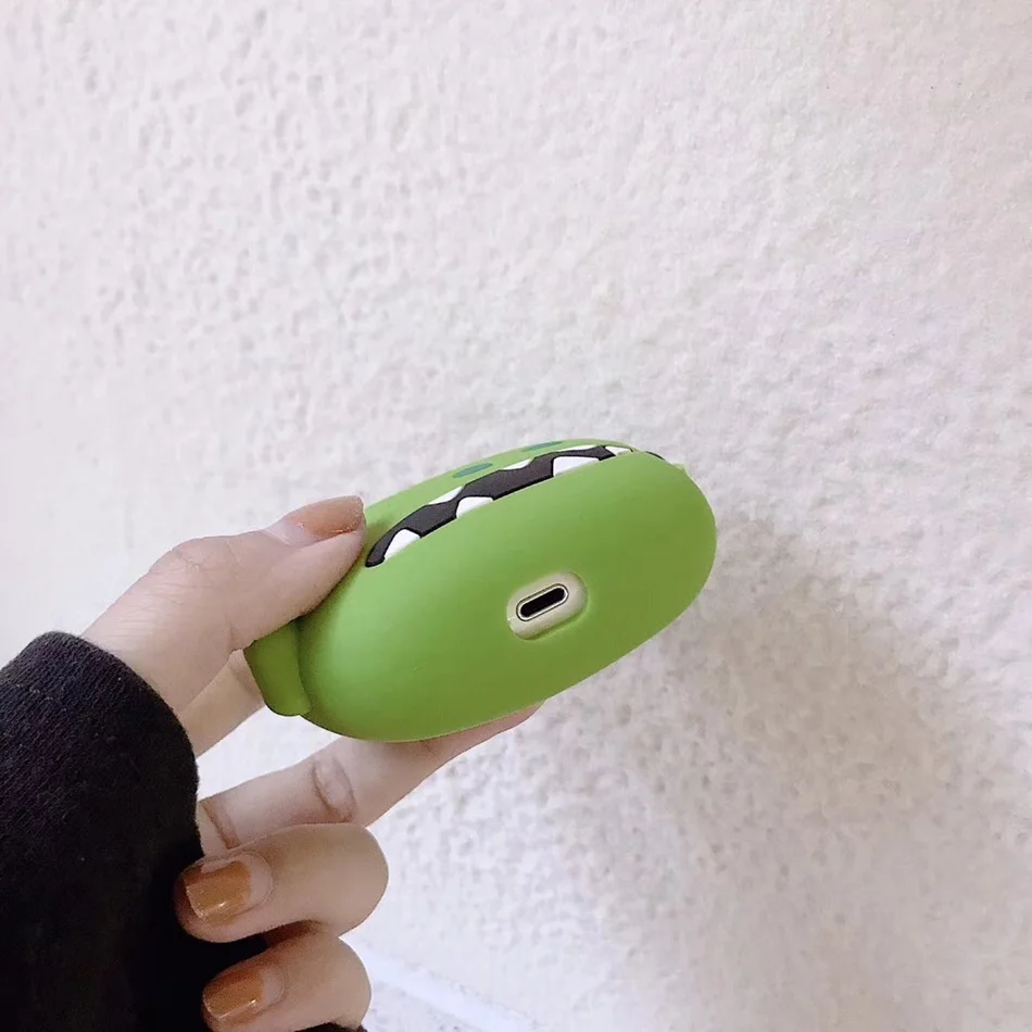 Для AirPods чехол 3D персональный мультфильм Динозавр чехол для наушников для Airpods 2/i10/i11 TWS Защитная крышка с крючок карабина