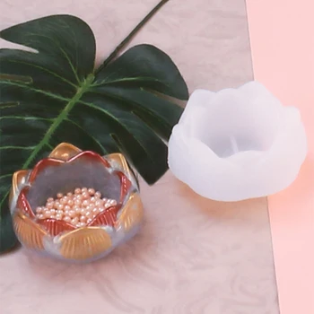 

2PCS Resin Molds Lotus Flower Epoxy Resin Casting Molds Silicone Resin Molds DIY Jewelry Storage Box and Resin Crafts Decoration