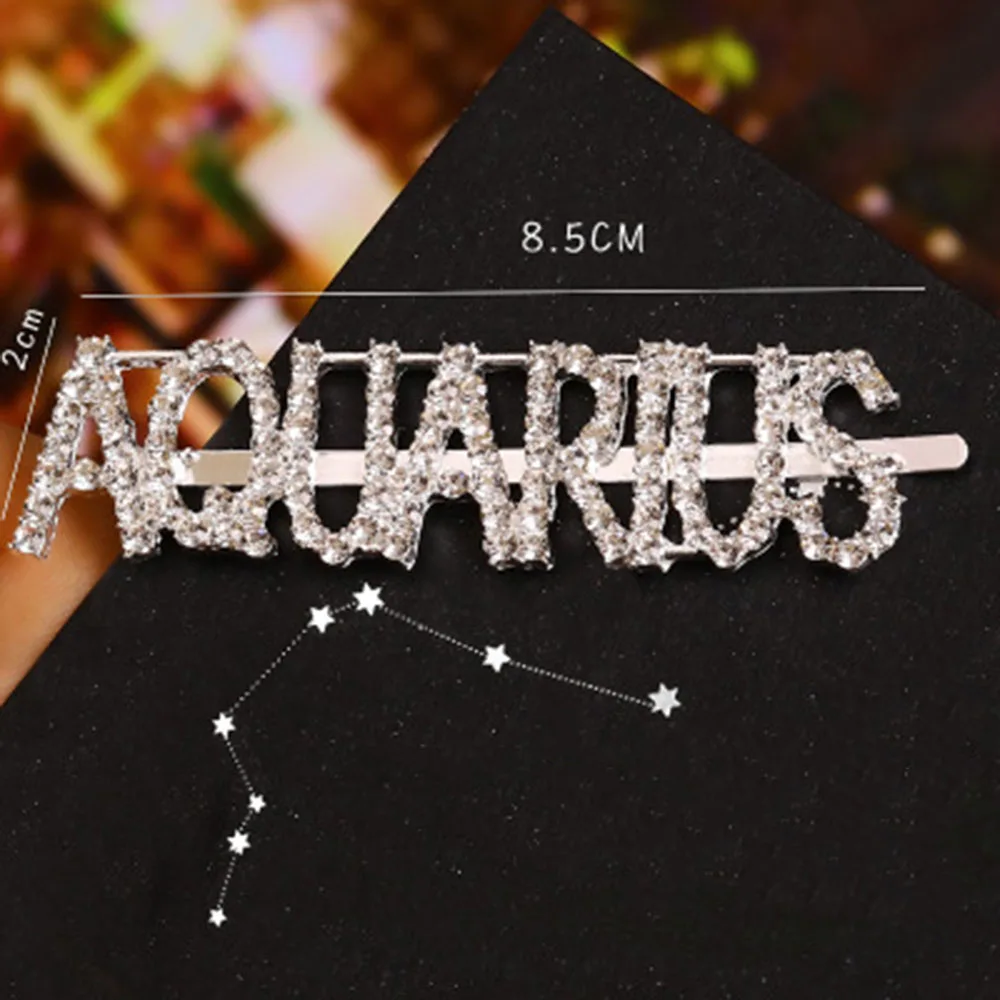 New Hairpins Crystal Shiny Rhinestones Word Letters Hair Clips Women Styling Tool Hairgrip Diamond Hair Accessories Clips Clamp