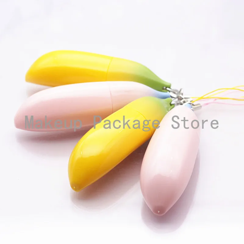 

5/10/30/50/80pcs 12.1mm Banana Shaped Gradient Pink Blue/Yellow Lipstick Tube Cosmetic Lip Balm Pipe Shell Refillable Paper Box