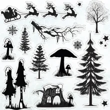 Дерево прозрачные штампы для DIY скрапбукинга/изготовление открыток/Детские Рождественские забавные украшения