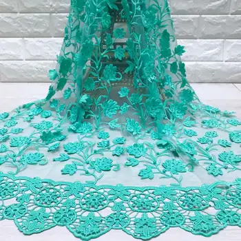 

High Quality Green African Lace Fabric Net 2019 French Lace Fabric Tulle With beads stones Nigerian Lace Fabric For Wedding