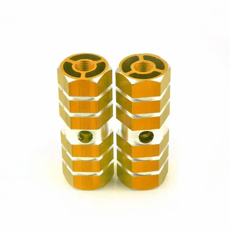 2 шт. алюминиевый сплав велосипедные Передние Задние оси подножки педали MTB велосипед BMX Аксессуары для велоспорта - Цвет: Цвет: желтый