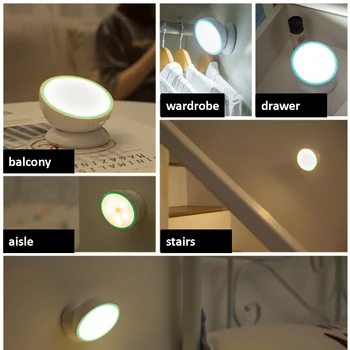 

Original Intelligence Motion Sensor Night Light Usb Charge Wardrobe Stairs Aisle Bedroom Magnetic Stick-up Installation Led Lamp
