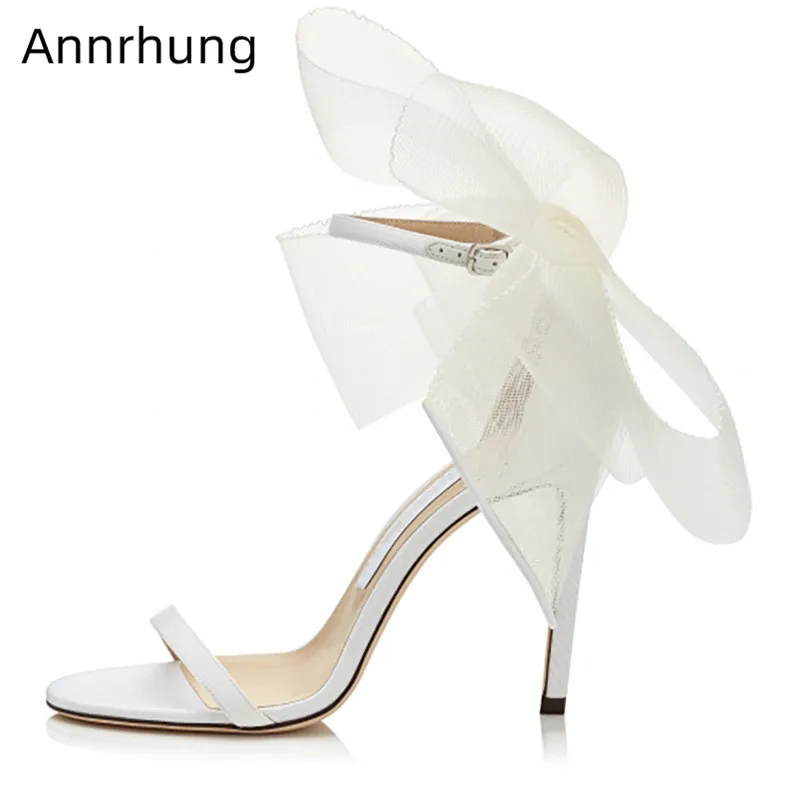 

New Chic Mesh Butterfly Knot Sandals Women One Strap High Heels Sexy Open Toe Thin High Heel Party Shoes Bowknot Sandalias Mujer