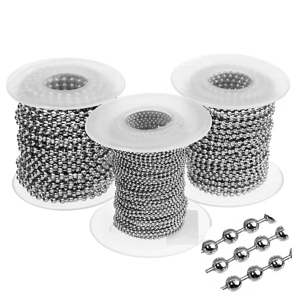 

10Meters 1mm 1.5mm 2mm 2.5mm Silver Color Stainless Steel Metal Ball Chain For Jewelry Making DIY Crafts Findings