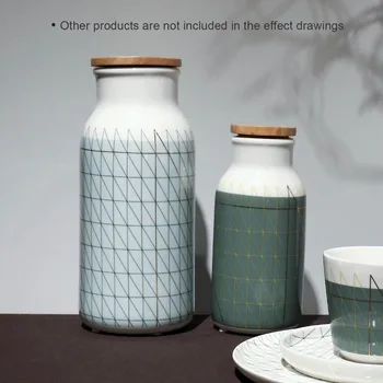 

Ceramic Bottle with Lid Porcelain Milk Fruit Juice Water Bottle Decorative Bottle For Coffee Beans