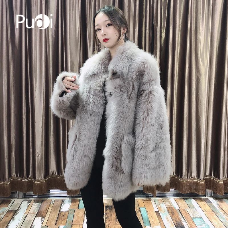 Pudi Women Winter Warm Real Tuscan Sheep Fur Coat Jacket Overcoat Lady Female Genuine Skin Leather Coats Outwear TX206203 | Женская