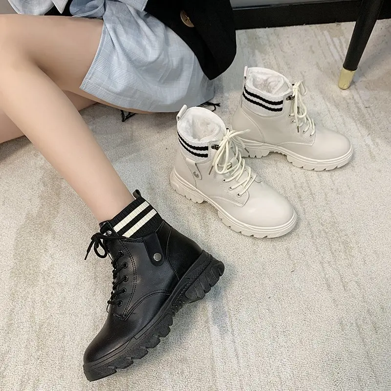 NEW Boots for Women Fashion Beige Black Women's Boots Short Plush Winter Boots Female Women Shoes PU Leather Boots Women's Shoes NEW Boots for Women Fashion Beige Black Women's Boots Short Plush Winter Boots Female Women Shoes PU Leather Boots Women's Shoes