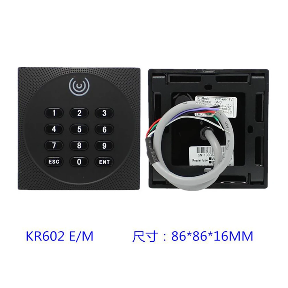 IP65 Waterproof Access Control Card Slave Reader Wiegand 26 34 Card for Door Access Control System Rfid IC Reader KR602E