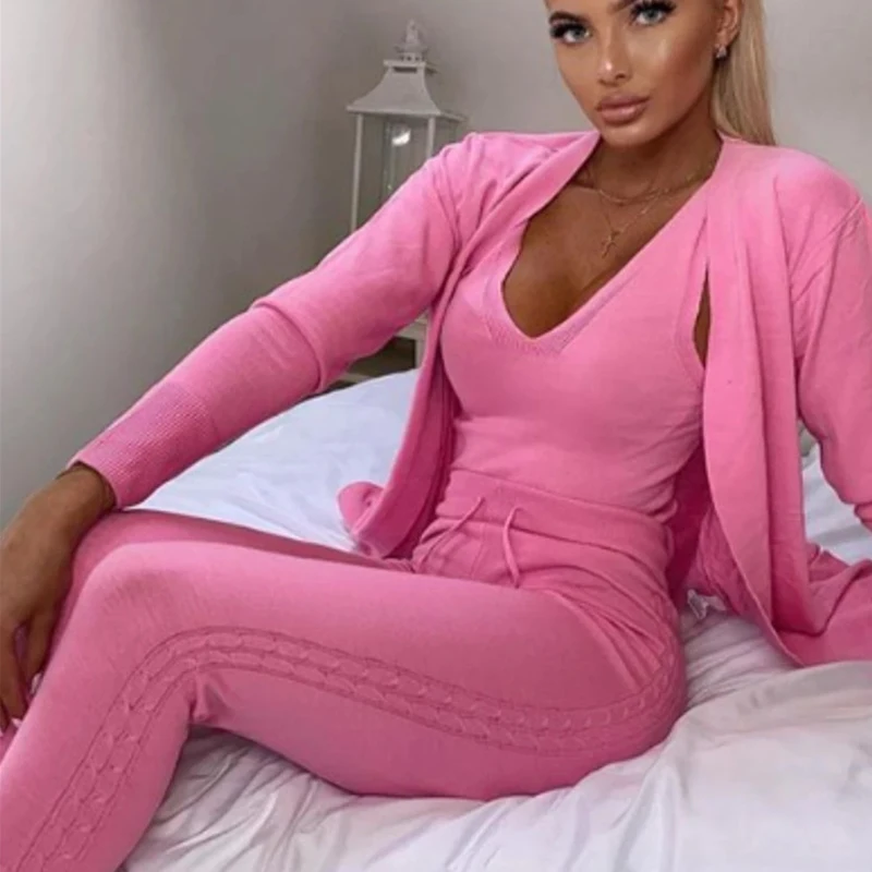 3 piece lounge set cardigan