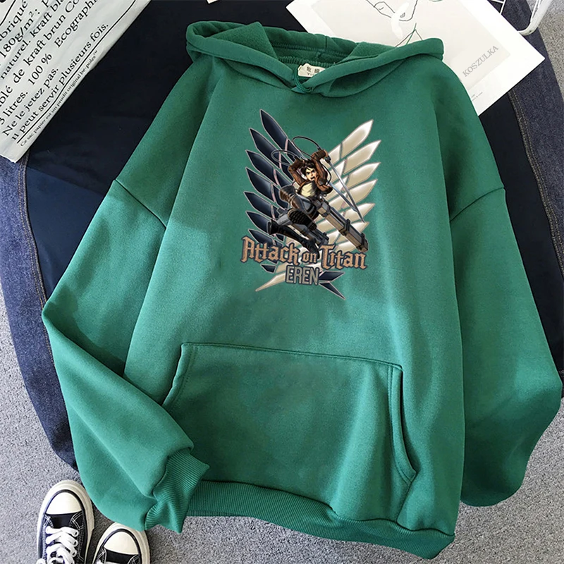 

Unisex Attack on Titan Eren hoodie Japanese Anime print Hoodies Men/women Cartoon Sweatshirt Harajuku Hip Hop 90s Hoody harajuku