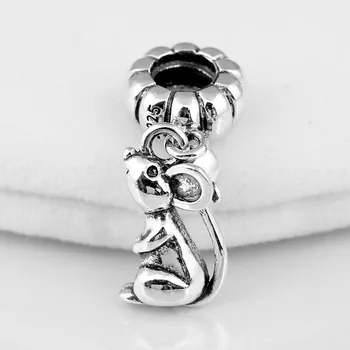 

Original Vintage Cute Chinese Zodiac Rat Mouse Pendant Beads Fit 925 Sterling Silver Bead Charm Bracelet Diy Jewelry