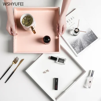 

Direct sales macaron wooden creative jewelry tray simple modern home decoration plate home desktop cosmetics storage tray