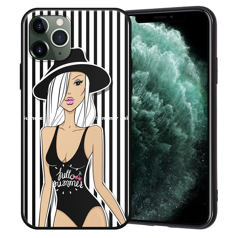 Чехол для Funda iPhone 11 Pro, 5, 5s, 6, 6 S, 7, 8 Plus, X, XS Max, Модный чехол для девочек, чехол для iPhone 7, мягкий чехол из ТПУ для iPhone XR