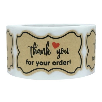 

250Pcs/Roll Thank You for Your Order Supporting My Business Seal Labels Turning One Favors Envelope Supplies Kraft Stickers