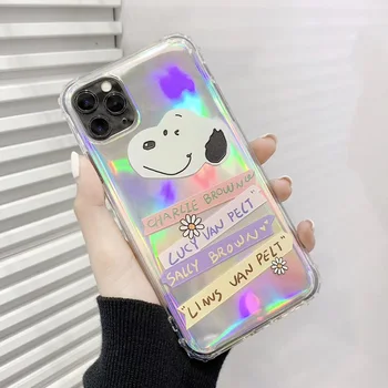 

Laser card peanut charlie dog soft silicon clear phone case for iphone 7 8 plus case for iphone 11 11pro XS MAX XR cover fundas