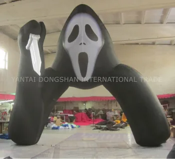 

Stock Halloween decoration inflatable ghost arch with knife outdoors for Halloween party