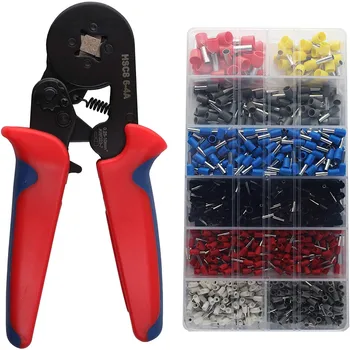 

800/1200pcs Terminals for Tube Type Needle Type Terminal Crimp Self-adjusting Tool HSC8 6-4 0.25-10mm2 23-10AWG Crimping Pliers