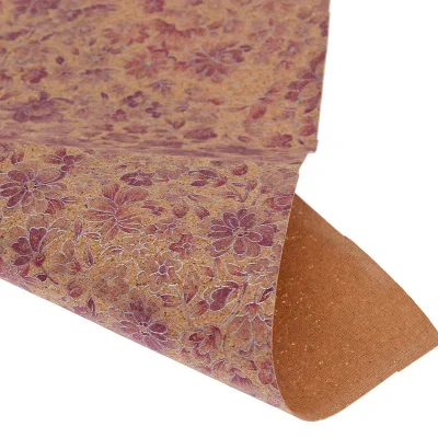 Purple Ретро Печать мягкая пробка A4 лоскутное ремесло ткань для DIY ручной работы одежда сумки украшения аксессуары поставки - Цвет: Purple