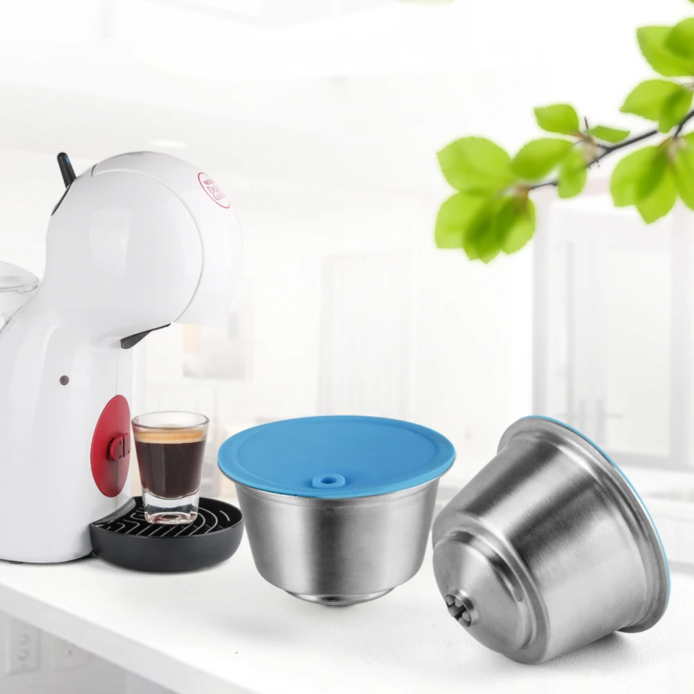 Cápsula de Metal reutilizable Dolce Gusto, tapa de silicona, Dolci Gusto, máquina de café, cuchara de café con Clip