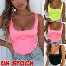 Женский эластичный Топ без рукавов с круглым вырезом