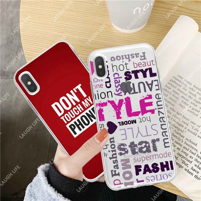 Letters Transparent Phone Case For iPhone 11 Pro Max XR XS Max X XS Case Cover Luxury Soft Tpu Cover for iPhone 6 S 7p 8p 5 s se