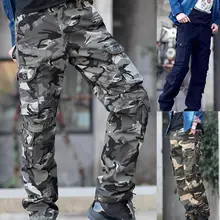 Военные тренировочные мужские камуфляжные штаны с несколькими карманами, мужские повседневные брюки-карго, длинные штаны