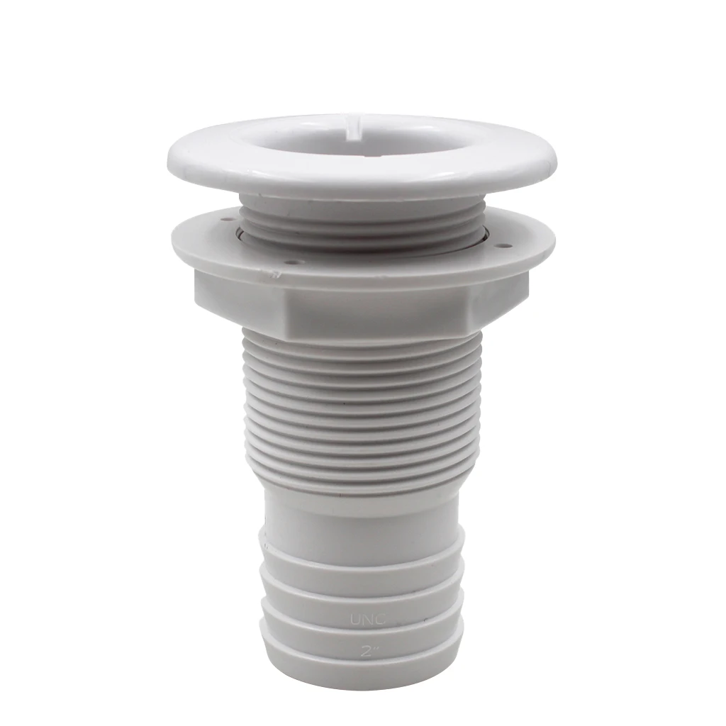 Boat White Marine Nylon Plastic Thru Hull Fitting Connector / Drain - Oxidation Resistance