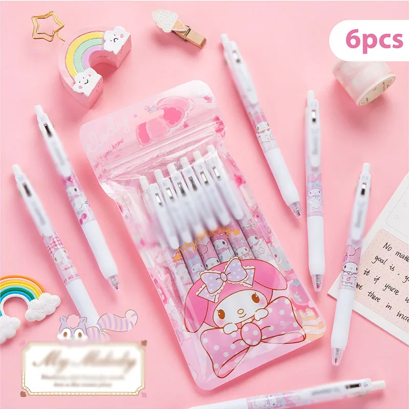 36 pcs/lot Kawaii Pink Animal Press Gel Pen Cute 0.5mm Black Ink Signature Pens Promotional Gift Stationery School Supplies | Канцтовары