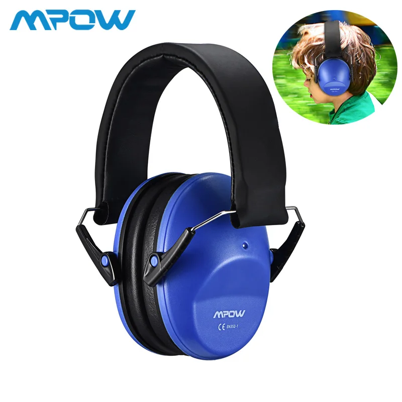 Mpow HP046 детские защитные наушники для ушей шумоподавление шутер Защита слуха NRR 25dB профессиональное Шумоподавление для детей - Цвет: Dark Blue