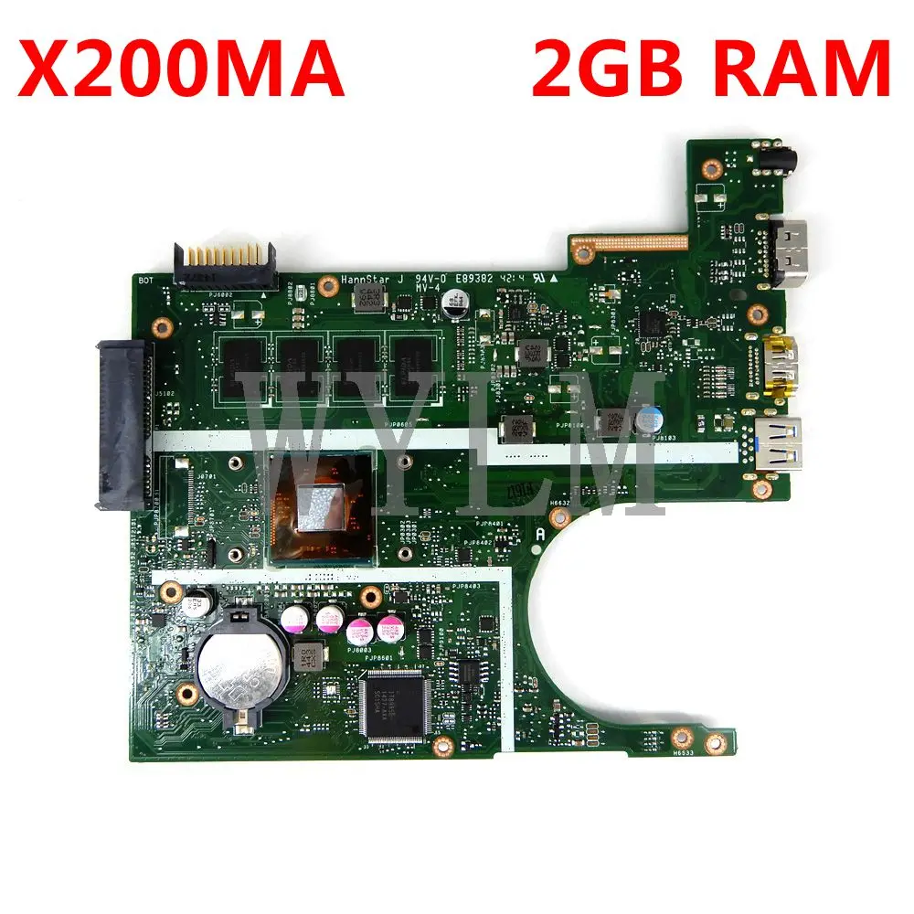 X200MA N3520/N3530/N3540 CPU 2GB RAM Mainboard For ASUS F200MA F200M X200M X200MA laptop