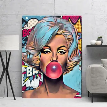 

Canvas Painting Pop Culture Wall Art Bubble HD Printing Marilyn Monroe Posters Graffiti Home Decor For Bedroom Modular Pictures