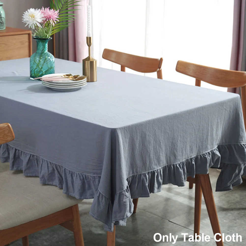 Cotton Linen Simple Solid European Style Table Cloth Covers Elegant Hotel Decorative Dining Room Kitchen Fabric Modern