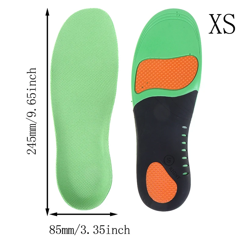 XS Ортопедические стельки, Подошвенный Фасциит, супинатор, плоскостопие, вставки для ног, гелевые подушечки для ухода за ногами, здоровье, подошва, подкладка для обуви - Цвет: XS