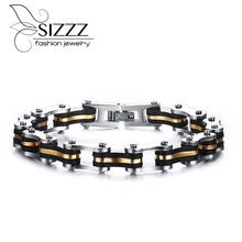 Для мужчин s браслет велосипед из нержавеющей стали цепь браслет, рок, панк мотоциклетные массивные Браслеты& Браслеты для Для мужчин ювелирные изделия