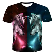 Camisetas de verano de alta calidad para niños y niñas, camisetas de manga corta con estampado 3D de gato y animal