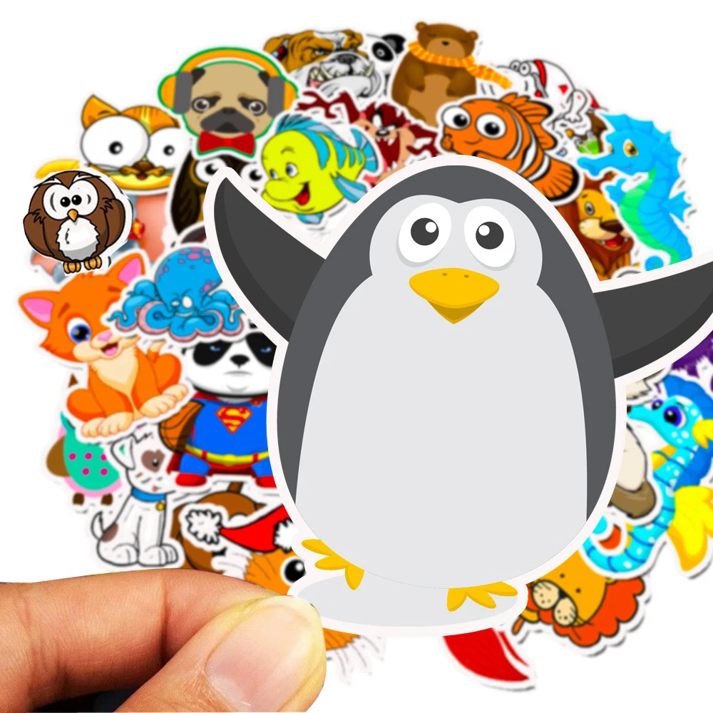 Cartoon Animals Stickers - Set of 10/30/50 for Laptop, Guitar, Luggage, Fridge, Phone, Bike - Waterproof Graffiti Sticker Decals for Kids and Classic Toys. Description Image.This Product Can Be Found With The Tag Names Animals graffiti sticker, Cartoon stickers animals, Stickers kids animals, Waterproof stickers animal super