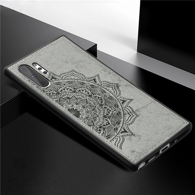 3D Цветочный чехол для samsung Galaxy Note 10 Plus, силиконовый чехол из ткани, Жесткий Чехол для ПК samsung Note 10+ Встроенная Магнитная пластинка