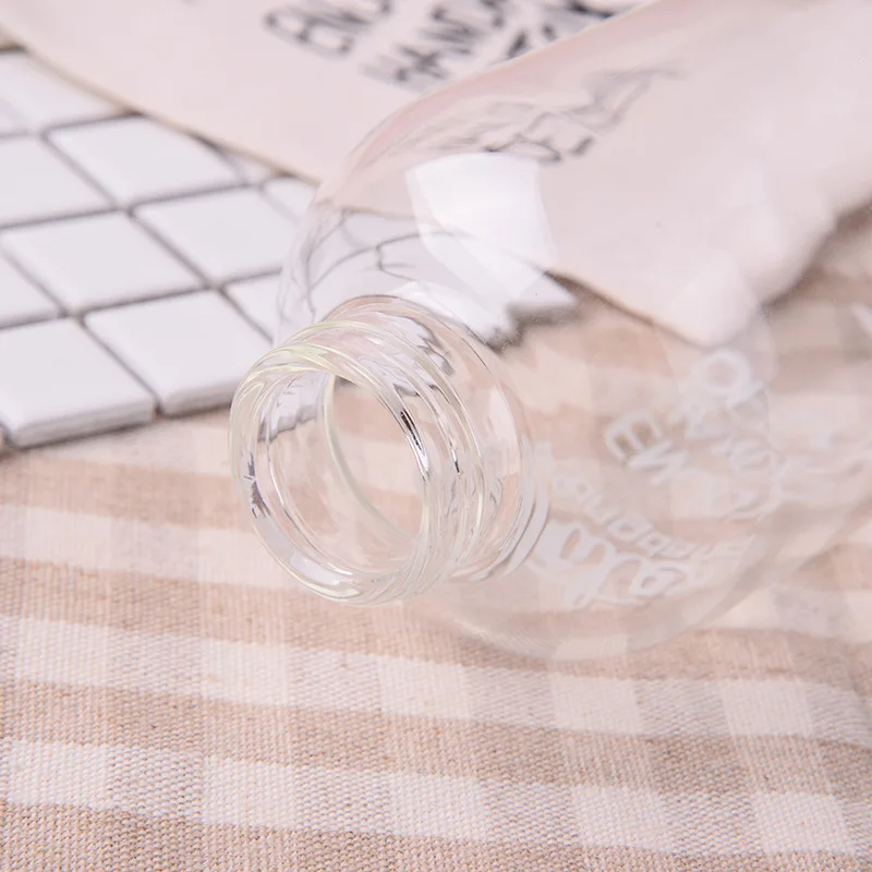 Glass transparent water cup flower teacup water bottle cute glass bottle waters plastic water bottle Brief Thermal Insulation
