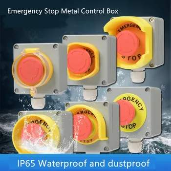 

Aluminium Emergency Stop Push Button Switch Control Box Waterproof Protective Cover Elevator Emergency Stop Metal Control Box