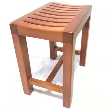 

Bathroom Stool Solid Wood Small Anticorrosive Water Skiing Footstool Old People Bathing Shower Room Low Creative Stool For Shoes