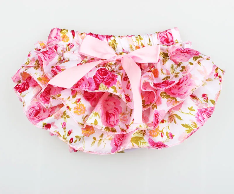 Lucky Child Baby Clothing Floral Silk Bow satin shorts ruffle diaper cover bloomer  baby girls satin panties bloomers (5)